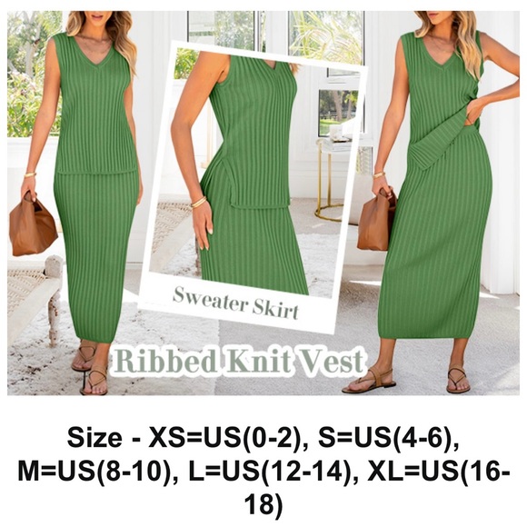 NWT Sm Black Sleeveless Ribbed top and bottom skirt (KLWCJFFF) - Picture 14 of 14